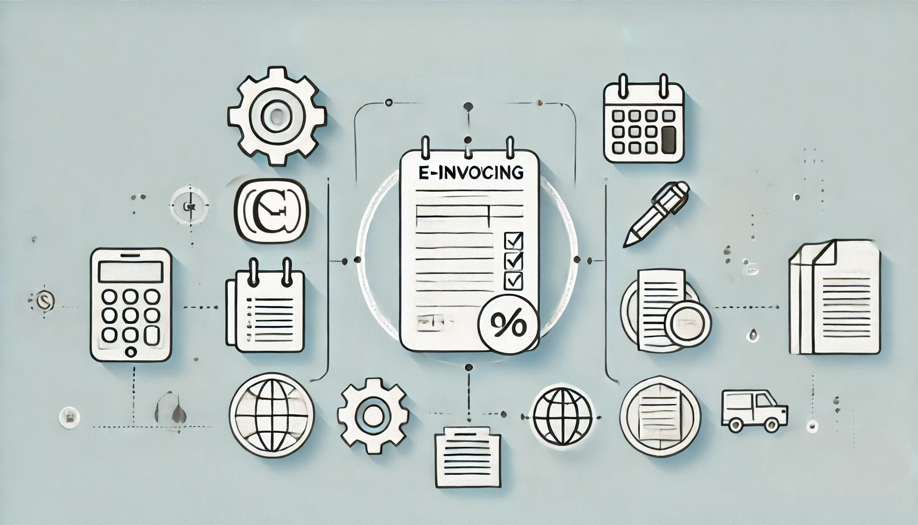 DALL·E 2024 11 06 19.26.45 A simple professional image with a light background in a 3 2 aspect ratio with only one icon representing a calendar for the GST e invoicing update